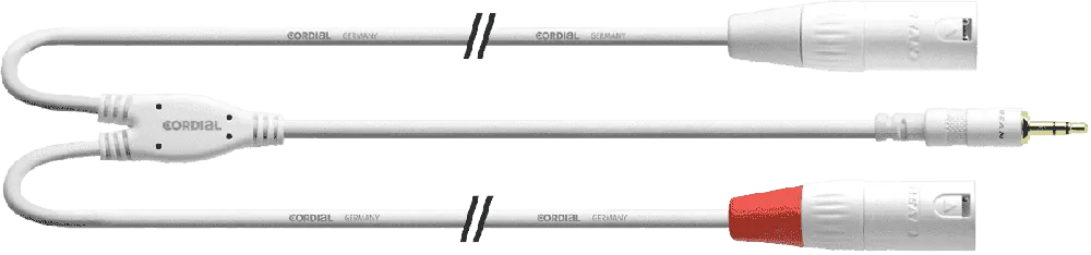Achat Immédiat DISCONTINUE Cordial CFY3WMM-LONG-SNOW - câble audio minijack stéréo - 2 xlr mâles longs 3 m blanc
