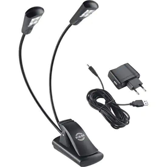Produit De Marque K M 12245 - lampe de pupitre 2 bras 4 leds avec alimentation secteur