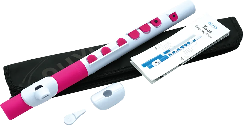 Offre Du Jour Nuvo TOOT - Flûte traversière en plastique blanche et rose
