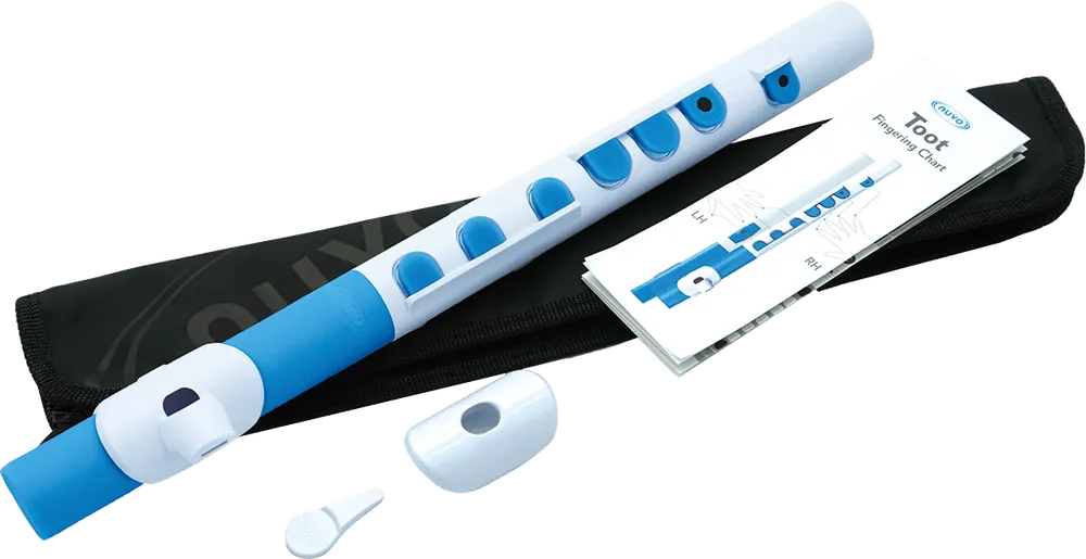 Produit De Marque Nuvo TOOT - Flûte traversière en plastique blanche et bleue