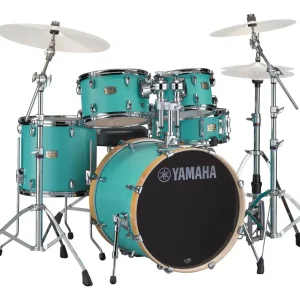 Yamaha Stage Custom Birch 5-Piece Drum Kit (22,16,12,10,SD) with Hardware - Matte Surf Green Meilleure Vente