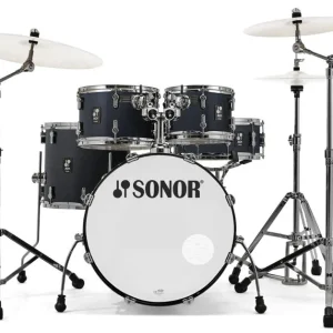 Sonor Limited Edition AQ1 Studio 5-Piece Drum Kit (20,10,12,14,SD) with Hardware - Satin Black Bull Jusqu'à Épuisement Des Stocks