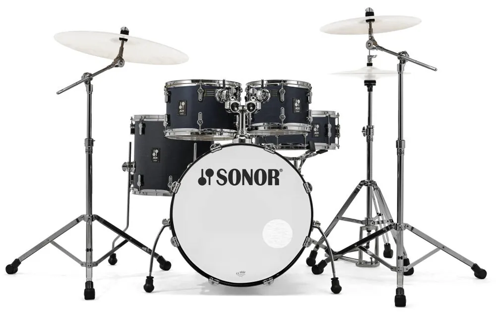 Sonor Limited Edition AQ1 Studio 5-Piece Drum Kit (20,10,12,14,SD) with Hardware - Satin Black Bull Jusqu'à Épuisement Des Stocks