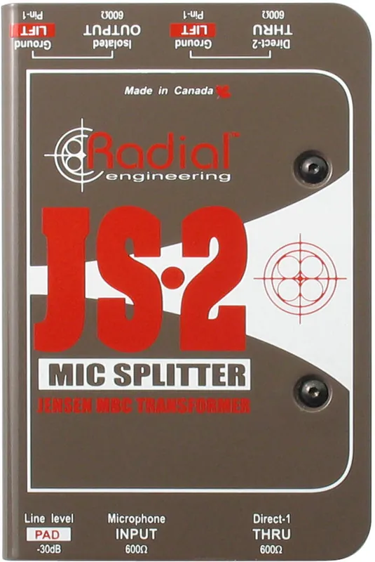Petit Prix Radial JS2 Passive 2-Way Microphone Splitter