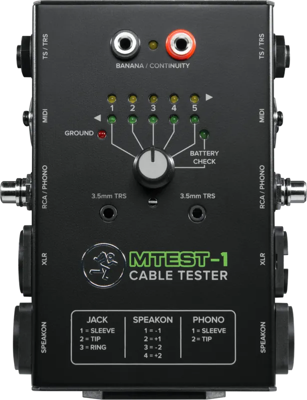 Mackie MTEST-1 Cable Connection Tester Top Vente