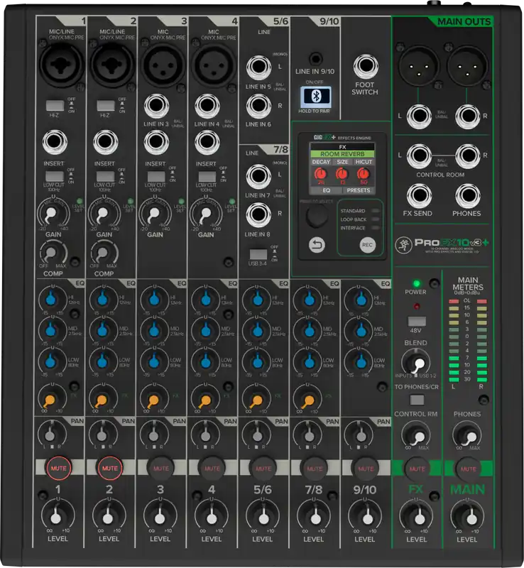 Acheter En Ligne Mackie ProFX10v3+ 10-Channel Professional Effects Mixer with Bluetooth