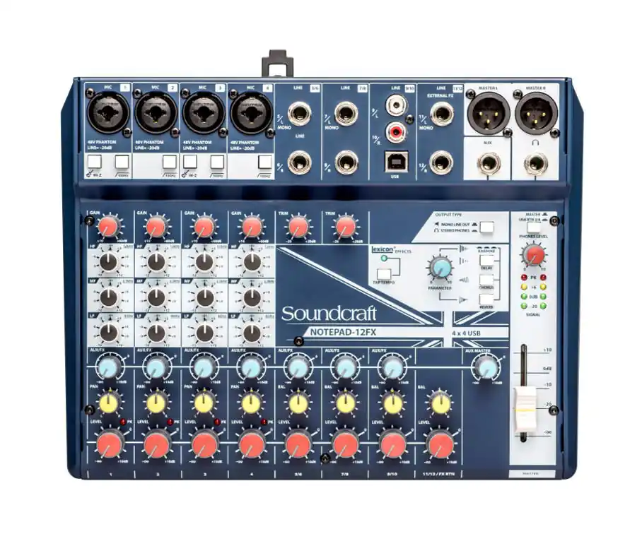 Prix Bas Soundcraft Notepad-12FX Small-Format Analog Mixer with USB I/O and Lexicon Effects