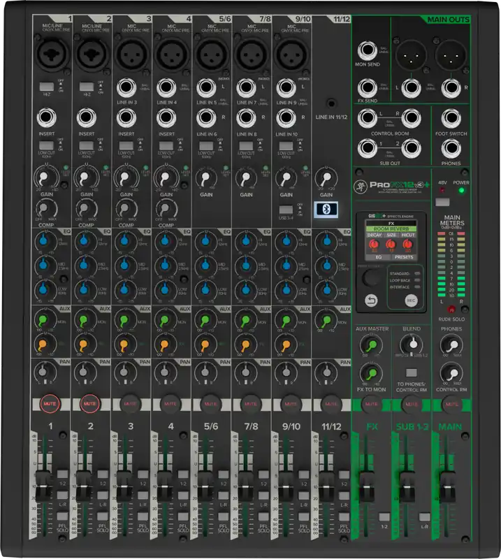 Commande En Gros Mackie ProFX12v3+ 12-Channel Professional Effects Mixer with Bluetooth