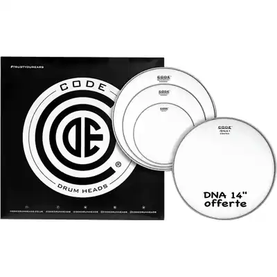Authentique Code Drumheads Pack de Peaux generator coated fusion cc 14 dna coated