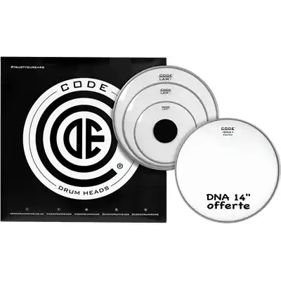 Code Drumheads Pack de Peaux law clear fusion cc 14 dna coated Petit Prix
