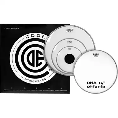 Code Drumheads Pack de Peaux law clear rock cc 14 dna coated Must-Have