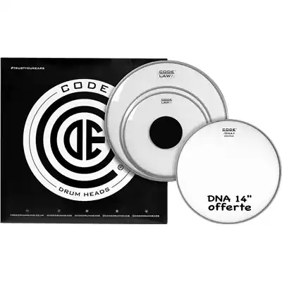 Soldes Code Drumheads Pack de Peaux law clear standard cc 14 dna coated