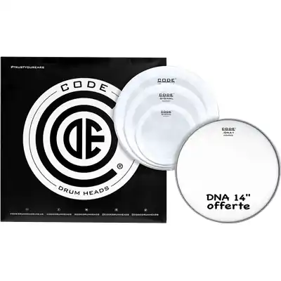 Nouvelle Collection Code Drumheads Pack de Peaux signal smooth fusion cc 14 dna coated