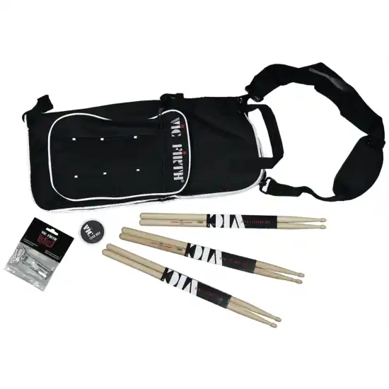 Top Vente DISCONTINUE Baguettes batterie Vic Firth 5A avec housse et couteau suisse batteur