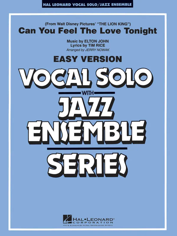 Hal Leonard Can You Feel The Love Tonight - John/Rice/Nowak - Vocal/Jazz Ensemble Usine Directe