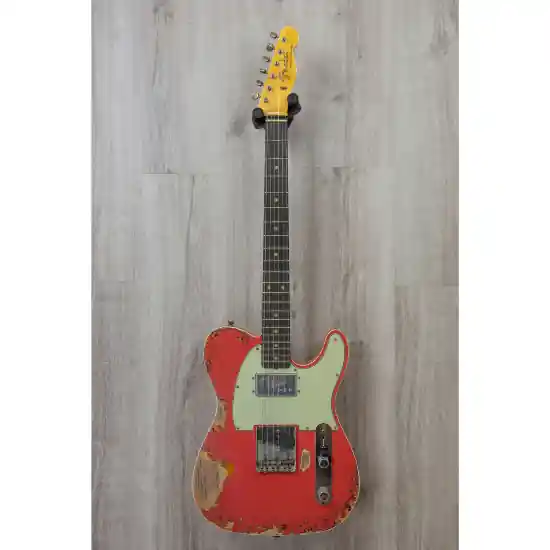 Expédié Aujourd'hui Fender Custom Shop S20 Telecaster Heavy Relic Aged Fiesta Red over 3 Colors Sunburst - Guitare Electrique