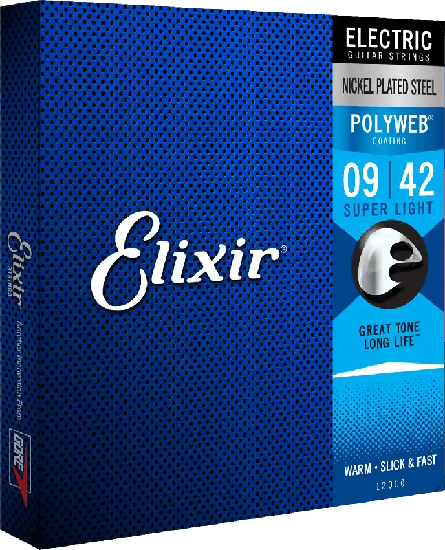 Elixir 12000 Cordes Electriques Polyweb Super Light 09/42 Vente Flash