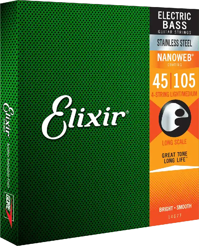 Expédition Rapide Elixir 14677 BASSES ELECTRIQUES Nanoweb Stainless Steel Medium 45/105