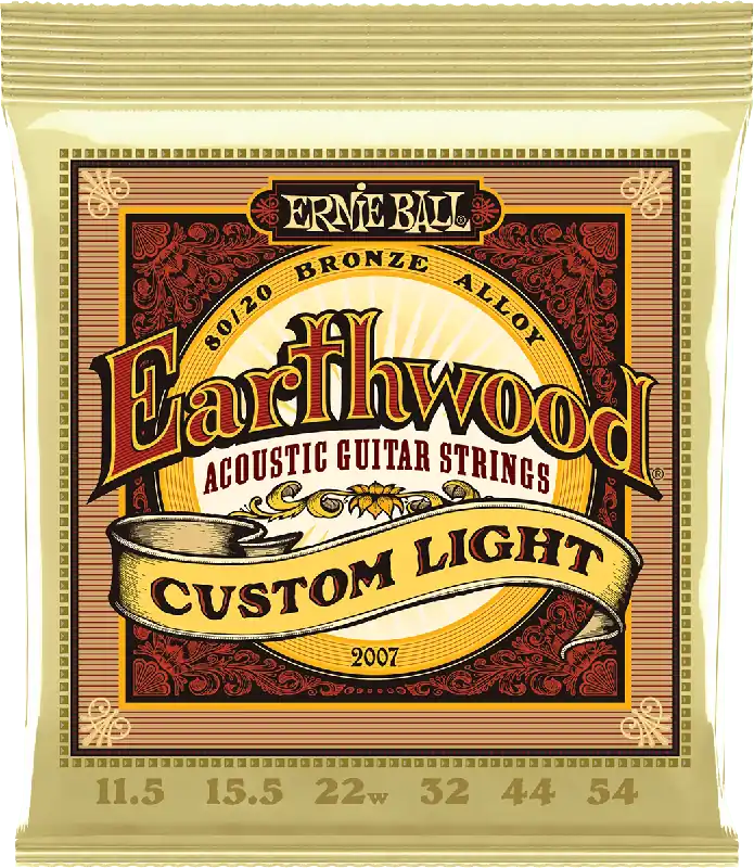 Nouvelle Collection Ernie Ball 2007 Cordes Acoustiques Earthwood 80/20 Bronze Custom light 11,5/54
