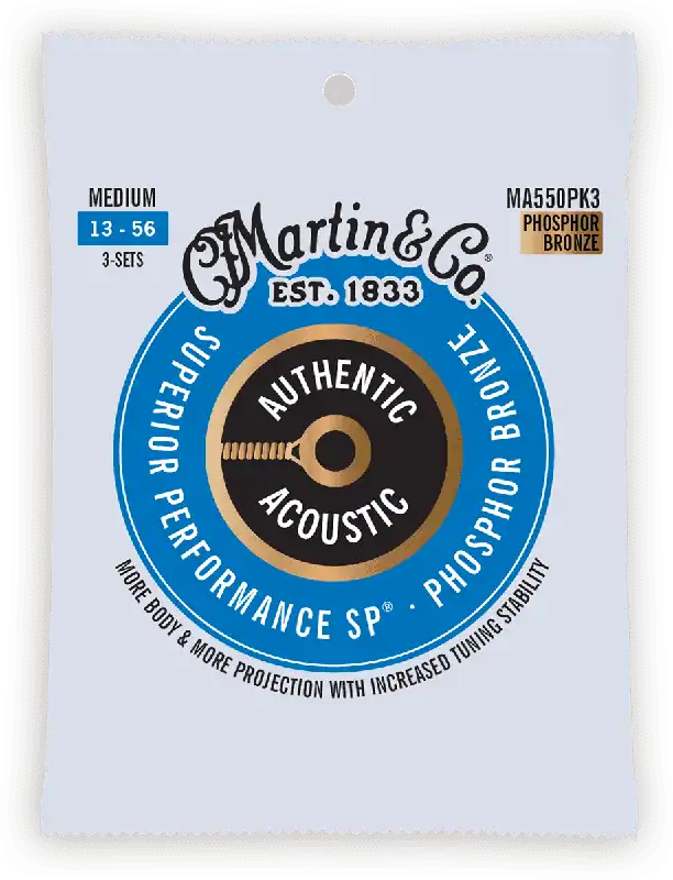 Martin & Co CORDES PHOSPHORE BRONZE - Authentic pack de 3, Medium, 92/8 - 13-56 Achetez Aujourd'hui