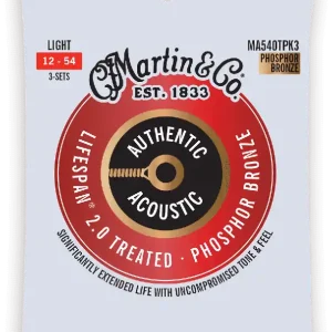 Authentique Martin & Co CORDES Phosphore Bronze - Authentic Treated, pack 3, Light, 92/8 - 12-54