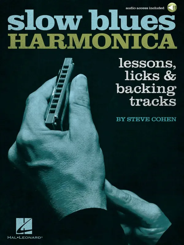 Vente Directe Hal Leonard Slow Blues Harmonica Lessons, Licks & Backing Tracks - Cohen - Harmonica - Book/Audio Online