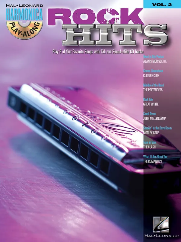 Hal Leonard Rock Hits Harmonica Play-Along Volume 2 - Book/CD Certifié