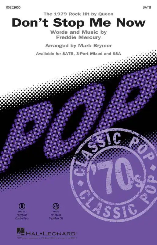Paiement Sécurisé Hal Leonard Don‘t Stop Me Now - Queen/Brymer - SATB