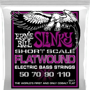 Ernie Ball 2817 CORDE DE BASSE- Power Slinky Flatwound Short Scale 50-110 Commander Maintenant