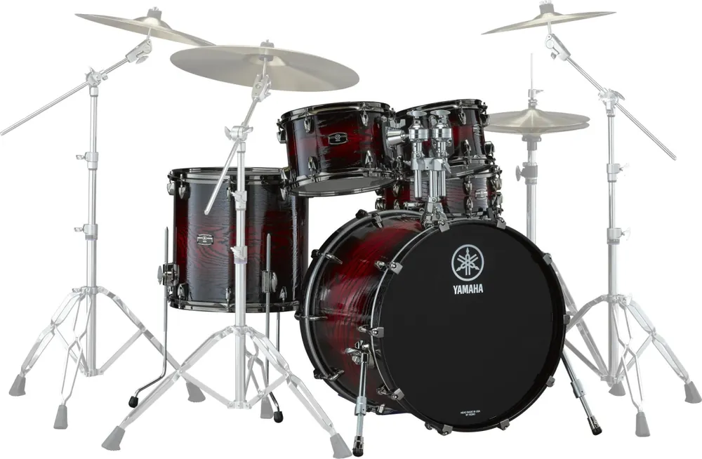 Yamaha Live Custom Hybrid Oak 5-Piece Shell Pack (22,10,12,16,SD) - Magma Sunburst Marque