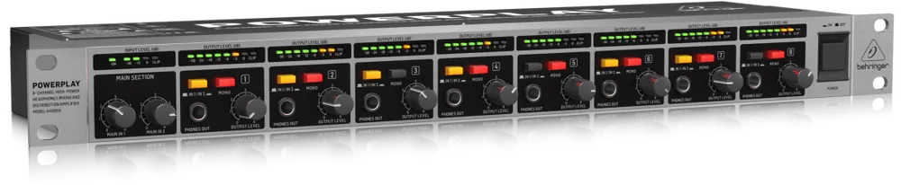 Meilleure Vente Behringer Powerplay HA8000 V2 8-Channel High-Power Headphones Mixing and Distribution Amplifier