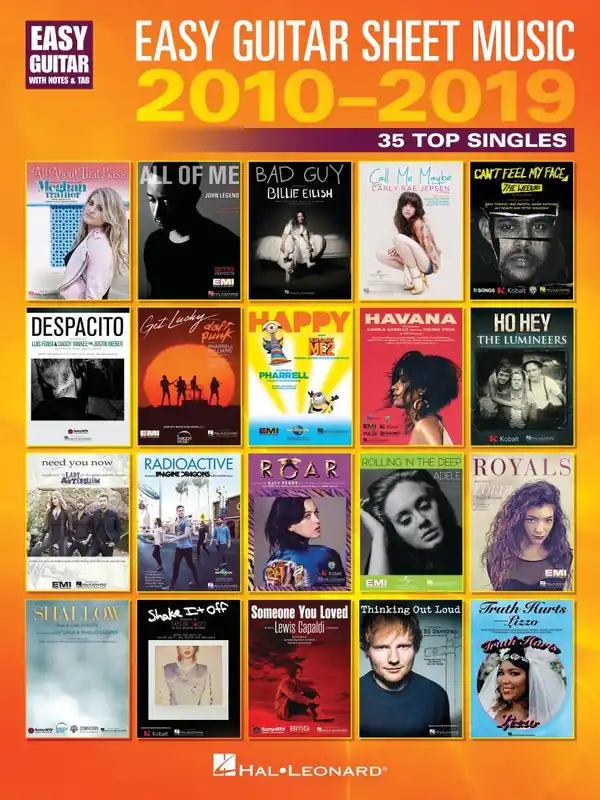Populaire Hal Leonard Easy Guitar Sheet Music 2010-2019 35 Top Singles - Guitar TAB - Book