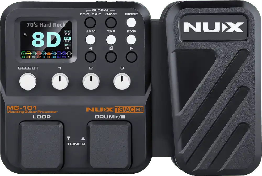 Offre Limitée NUX MG101 Compact pour guitare 2 switchs, pédale d‘expression