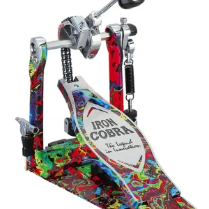 Tama 50th Anniversary Limited Edition Iron Cobra Power Glide Single Pedal - Marble Psychedelic Rainbow Expédié Aujourd'hui