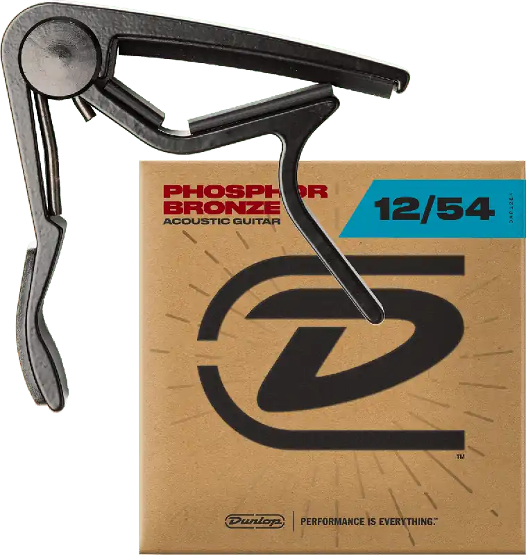 Dernier Modèle Dunlop 83CBA Pack Capo trigger incurvé + Cordes (DAP1254)