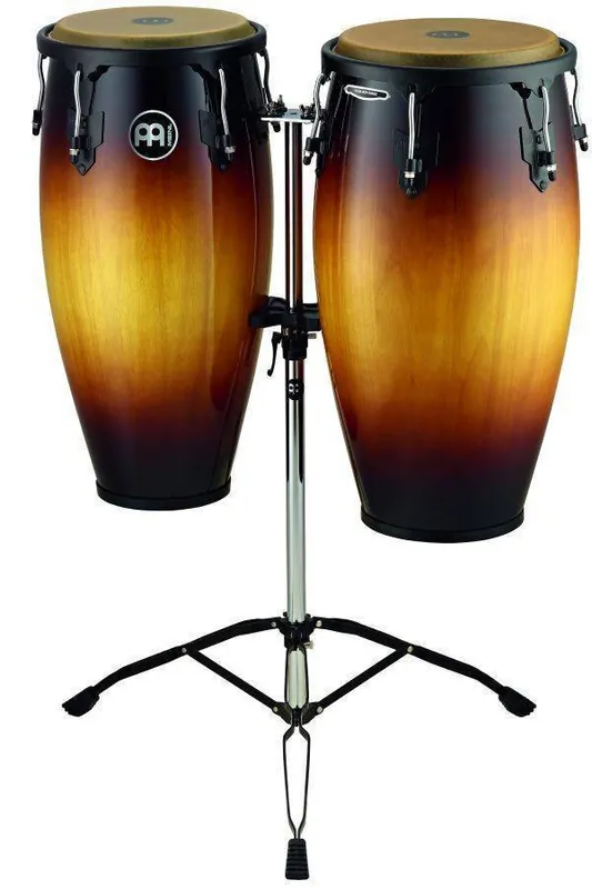 Meinl Headliner Wood Congas 11 & 12 inch with Stand, Vintage Sunburst Populaire