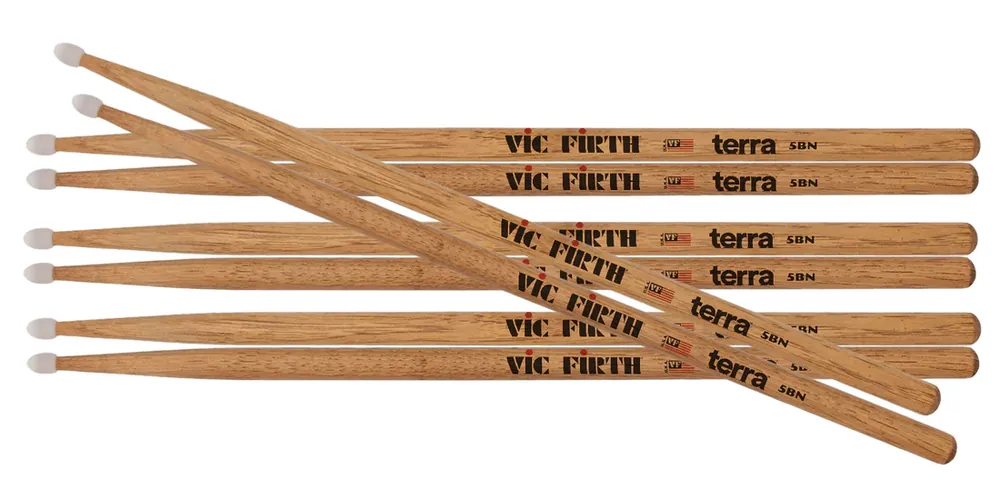 Achetez Aujourd'hui Vic Firth American Classic Terra Drumsticks with Nylon Tip - 5BN (4-Pack)