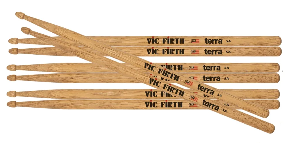 Vic Firth American Classic Terra Drumsticks with Wood Tip - 5A (4-Pack) Nouvel Arrivage