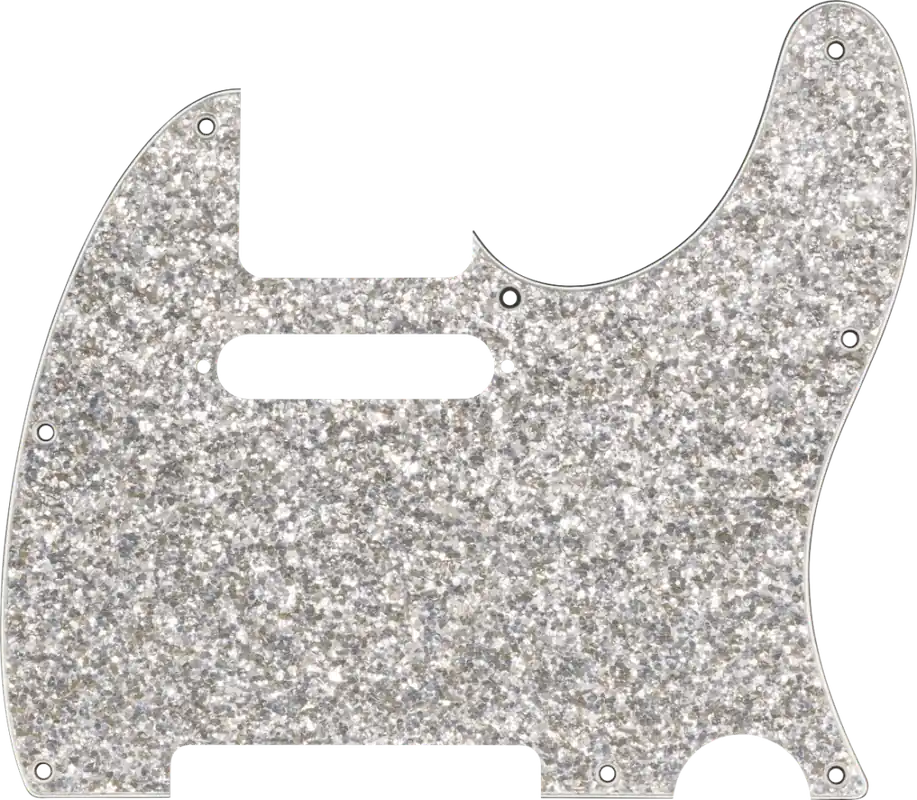Marque Fender Telecaster Pickguard, Hybrid Glass/Glitter - Silver Sparkle