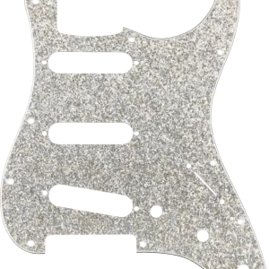 Affaire À Saisir Fender 11-Hole Stratocaster Pickguard, Hybrid Glass/Glitter - Silver Sparkle