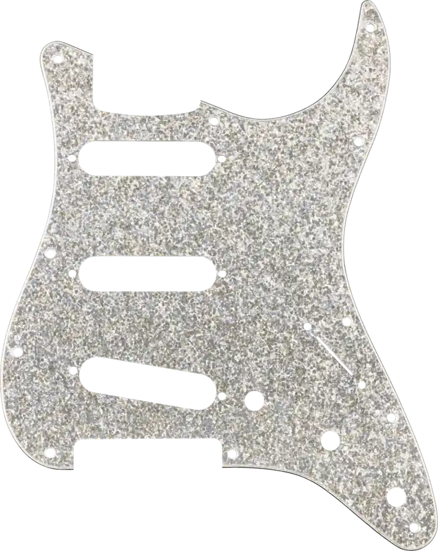 Affaire À Saisir Fender 11-Hole Stratocaster Pickguard, Hybrid Glass/Glitter - Silver Sparkle
