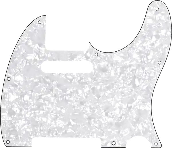 Commander Vite Fender 8-Hole Modern Telecaster Pickguard, 4-Ply - White Pearl