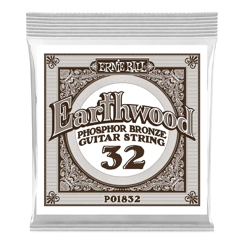 Prix Réduit Ernie Ball Single Earthwood Phosphor Bronze Acoustic Guitar String - .032