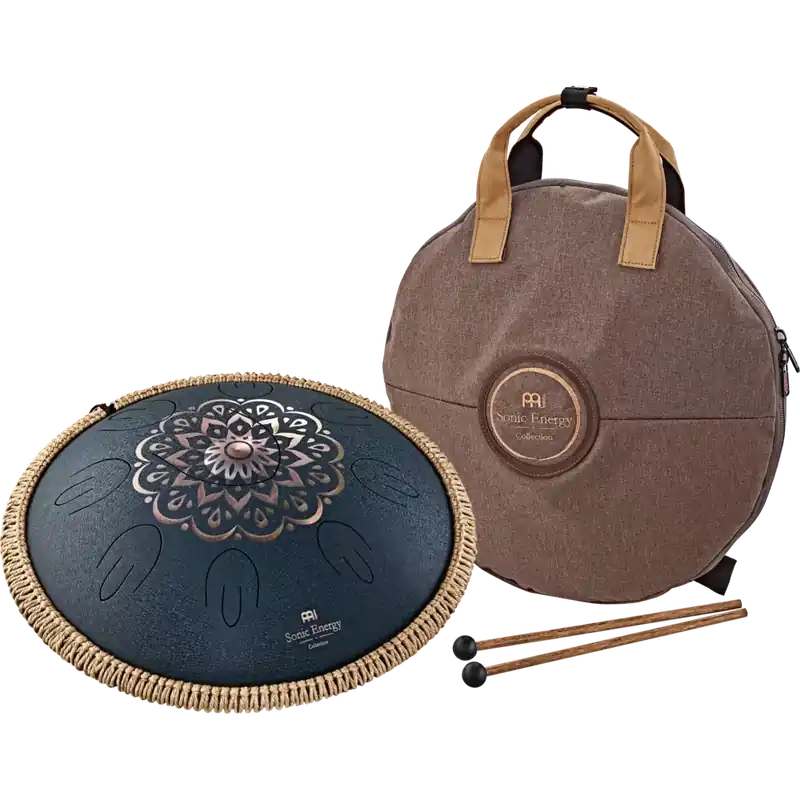Prix Promo Meinl 16‘‘ Octave Steel Tongue Drum, D Amara, Lasered Floral Design - Navy Blue