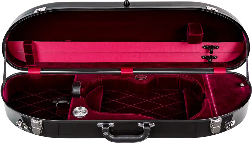 Bobelock Puffy Half-Moon Violin Case - Black/Wine Prix Cassé