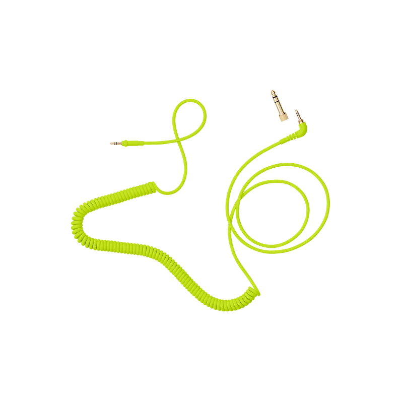 AIAIAI C18 Câble spirale 1,5/3,2m jaune fluo avec adaptateur Top Vente