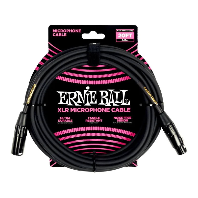 Populaire Ernie Ball 20‘ XLR Microphone Cable - Black