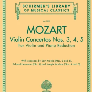 G. Schirmer Inc. Violin Concertos Nos. 3, 4, 5 - Mozart - Violin/Piano - Book Authentique