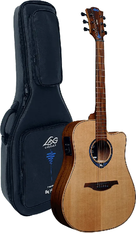 Dernier Modèle Lag THV10DCE-LB HyVibe 10 Dreadnought cutaway