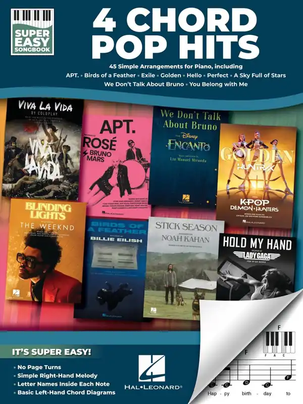 Hal Leonard 4 Chord Pop Hits Super Easy Songbook - Piano - Book Super Prix